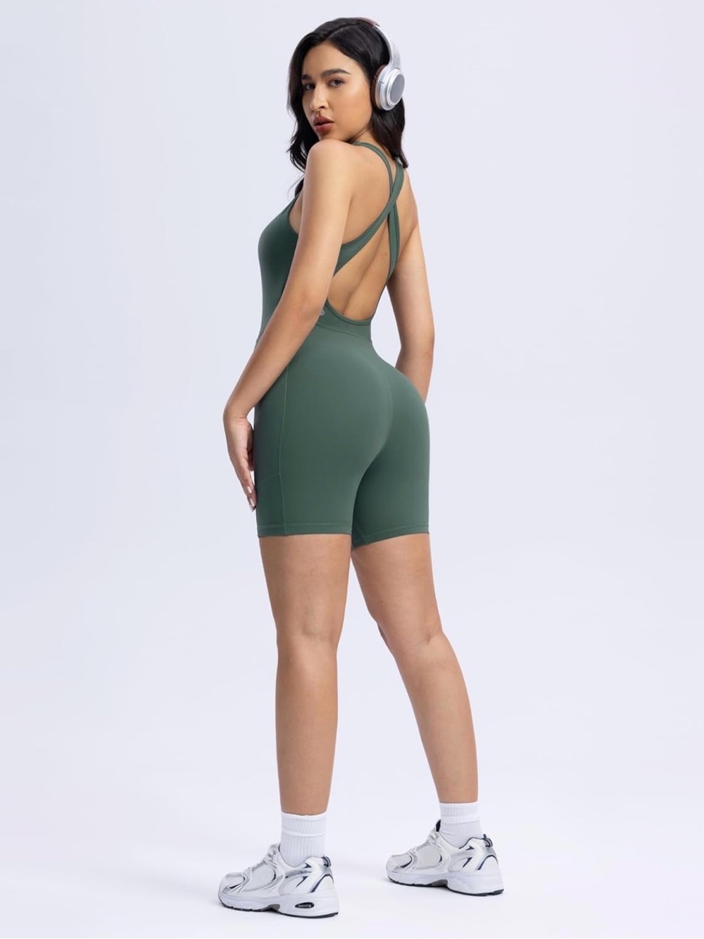ENERBLOOM Women’s Yoga Bodysuits Athletic Rompers Bundle of 3 - Picture 5 of 7